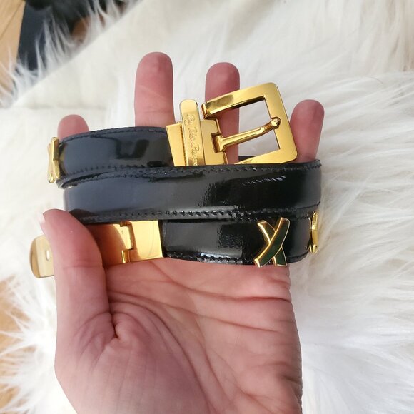 RARE Paloma Picasso XXX Gold Hardware Leather Vintage Belt 80s S fits: 26\
